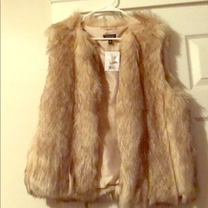 NWT faux fur vest by Top Shop.